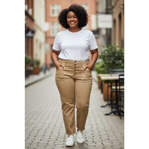 Torrid Mom Straight Vintage Stretch High Rise Golden Jean 20R Button Fly Raw Hem